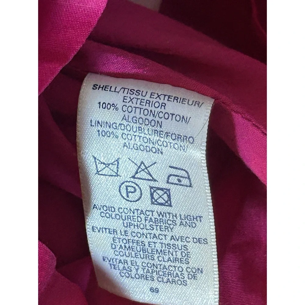french connection dress Size 10 Cotton Pink Pleated Skirt Embroidered Lined